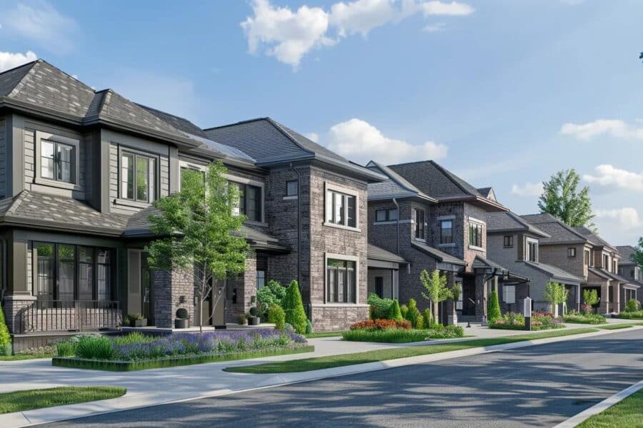 real houses with street no text no lettering