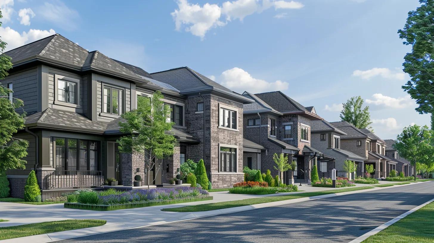 real houses with street no text no lettering