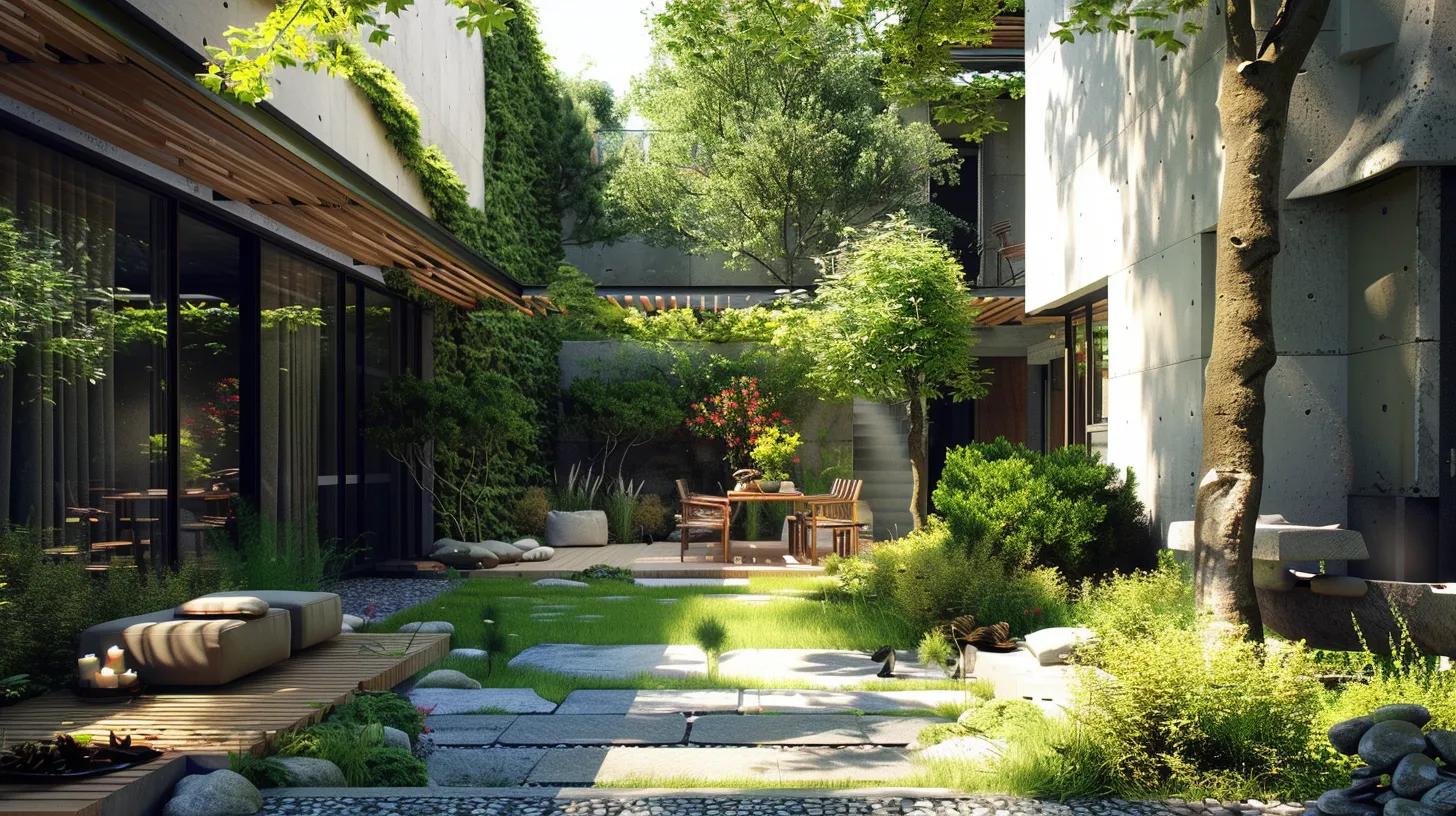 house with nature backyard