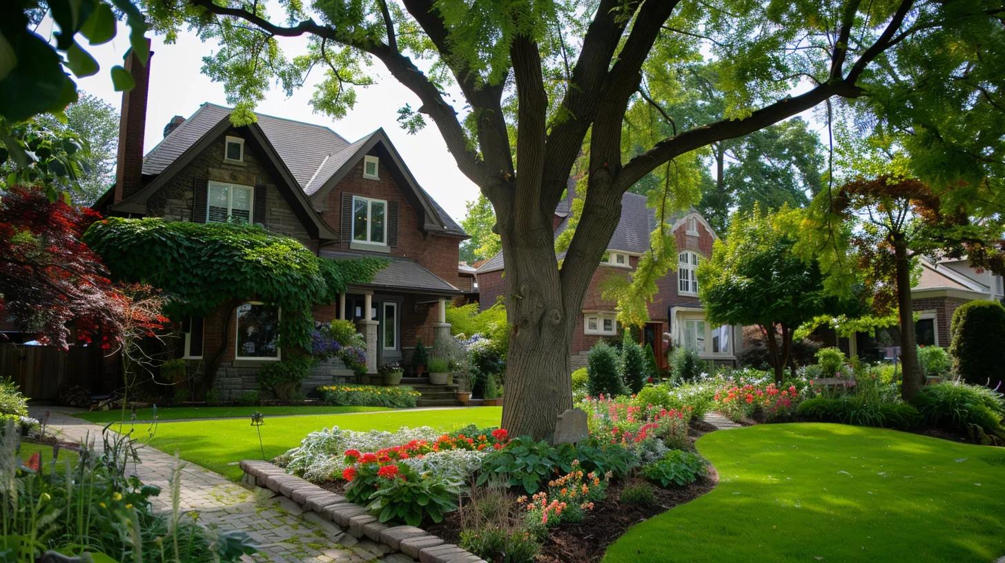 homes with trees frontyard